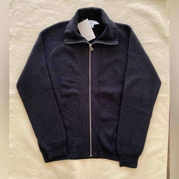 Magaschoni Other - NWT Magaschoni Black Drivers Knit Double Full-Zip Sweater Men’s Large Casual